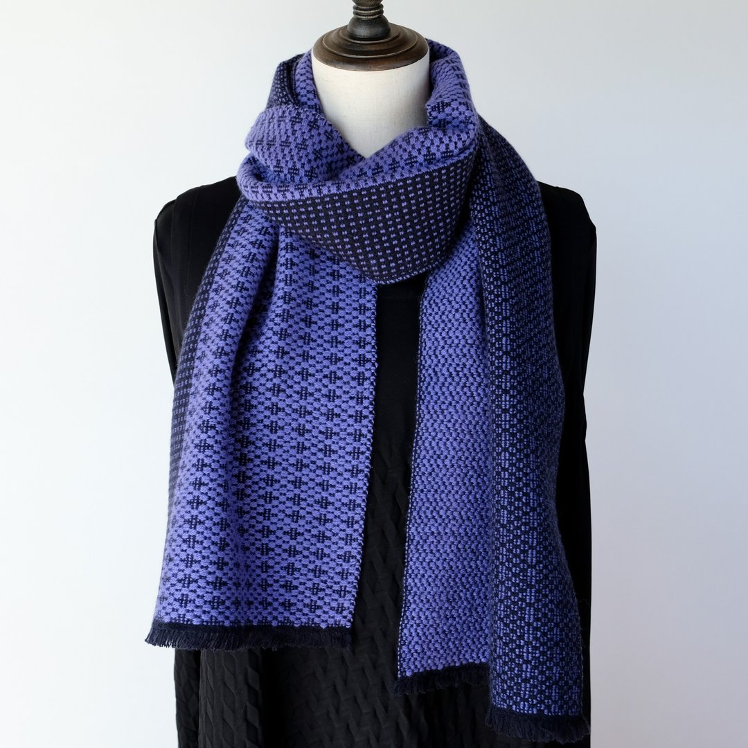 Cashmere 手工编织喀什米尔100%围巾【纯华08】 - 围巾/披肩 - 其他材质 紫色