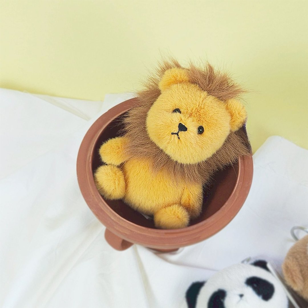 BON TON TOYS x WWF 小狮子环保毛绒背包吊饰 -13cm - 钥匙链/钥匙包 - 环保材料 橘色