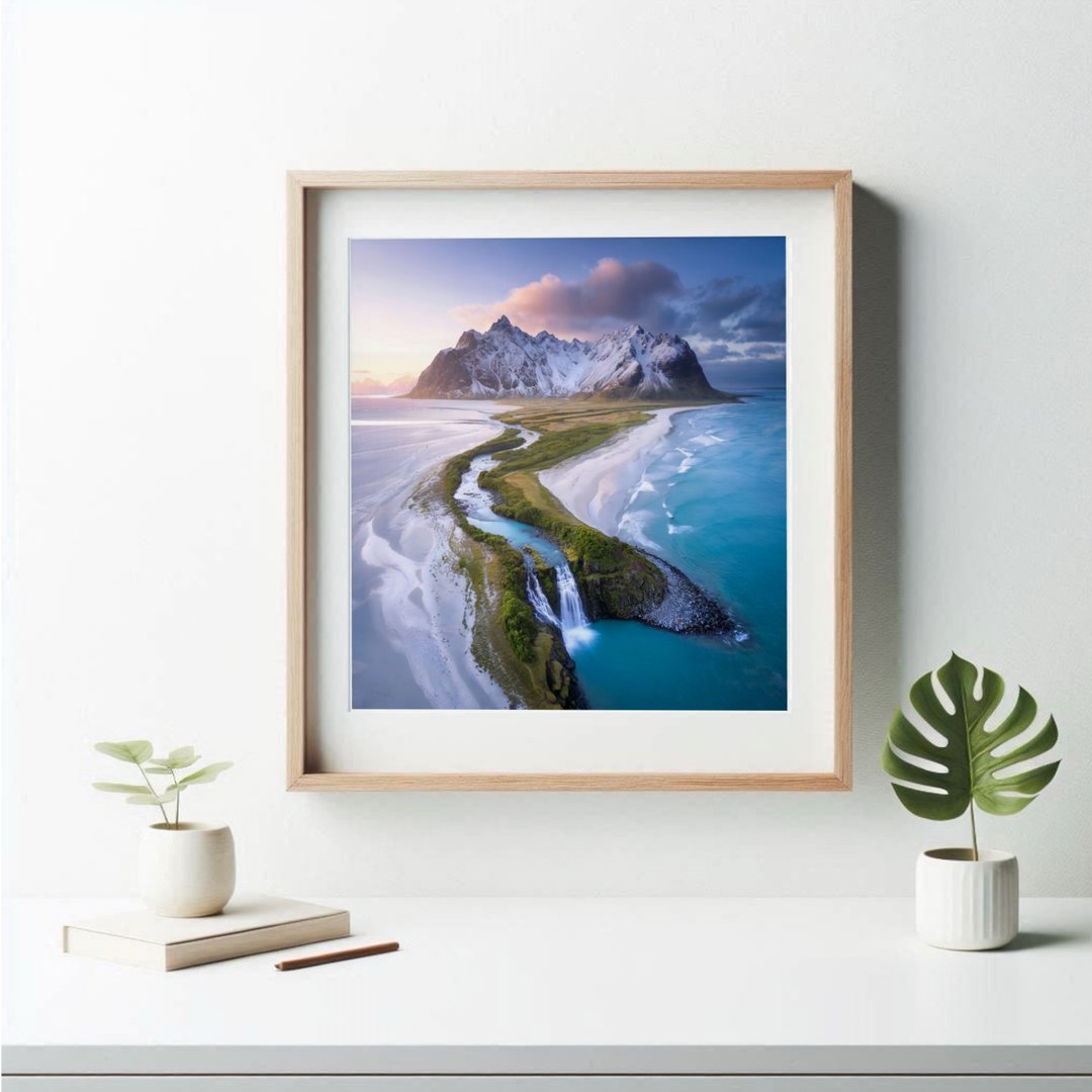 梦幻极地瀑布 北境海湾绝美风景 数位输出 无框画 - 其他数码商品 - 其他材质 
