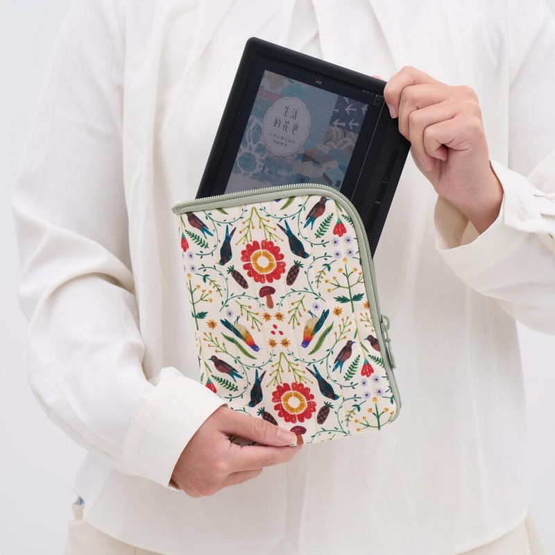 6寸电子书收纳包(阅读器保护套)/印花乐 x Soupy Tang/森林万花筒 - 其他 - 棉．麻 绿色