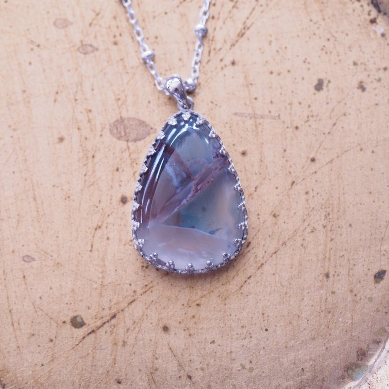 天然海水蓝绿玉髓 手工纯链项链 Aquaprase Handmade - 项链 - 半宝石 绿色