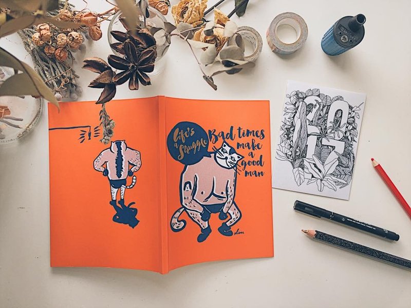 猫老大无时效手帐本 - 笔记本/手帐 - 纸 橘色