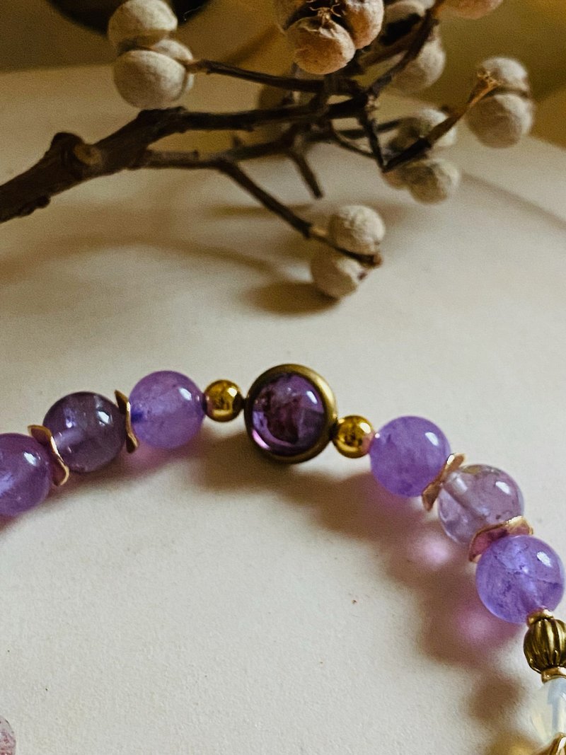 辛巴与娜娜~紫幽灵薰衣草紫水晶超七水晶蛋白石水晶手链 - 手链/手环 - 水晶 紫色