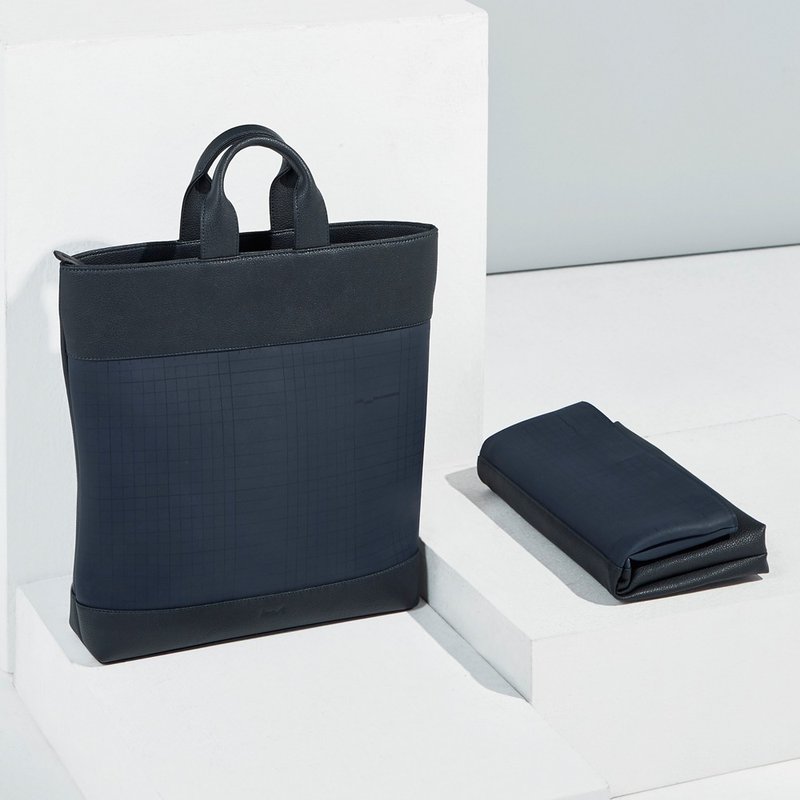 HUM 托特包 S 尺寸 #CUTTINGMAT #靛蓝色 - 手提包/手提袋 - 乳胶 蓝色