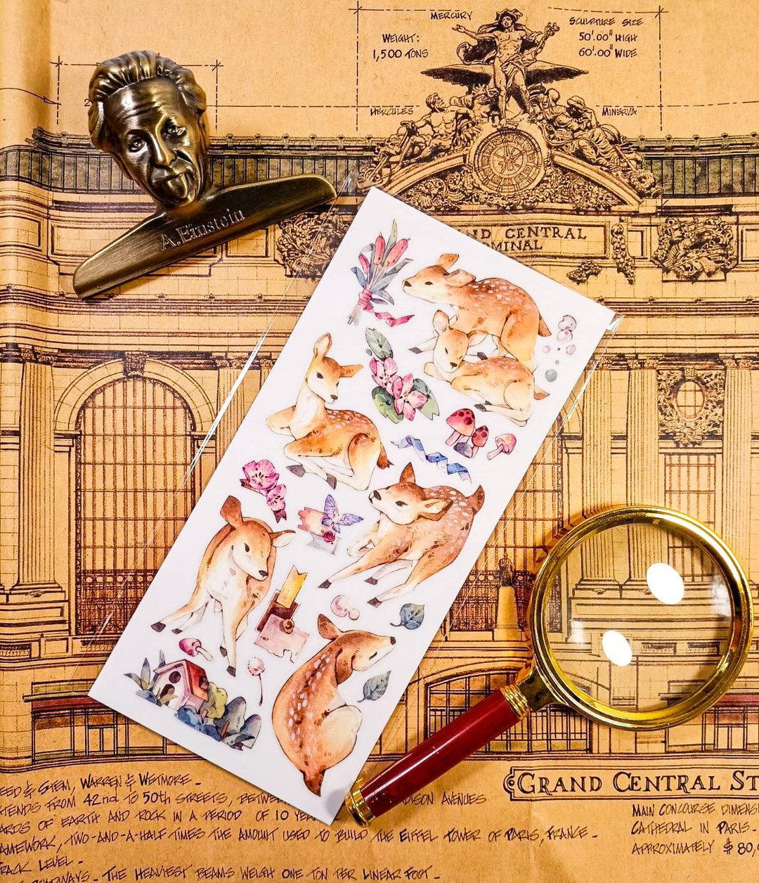 KR509梅花鹿A Sika deer A/  轉印貼 - 贴纸 - 塑料 