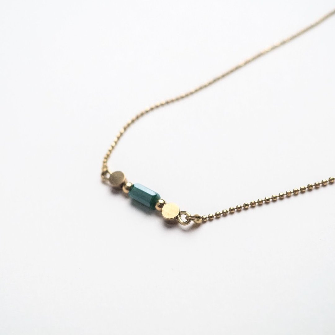琉璃锁链项链 (绿) - Glass Chain necklace (green)  - 颈链 - 琉璃 绿色