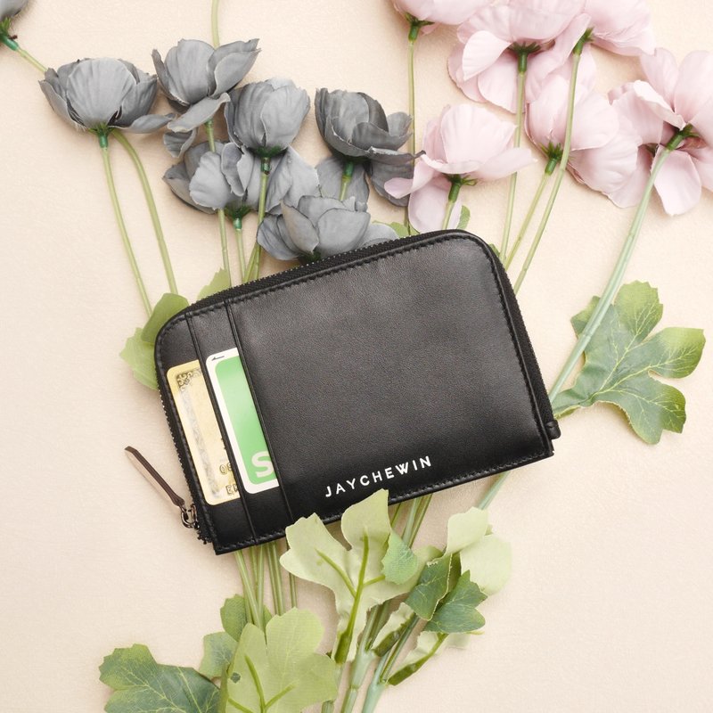 钱包短夹 钱包 Flat Wallet 短皮夹 / Black 黑 - 皮夹/钱包 - 真皮 黑色