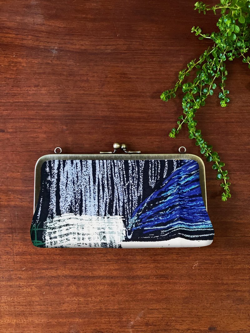 定制商品 母子口金包 - 皮夹/钱包 - 棉．麻 蓝色