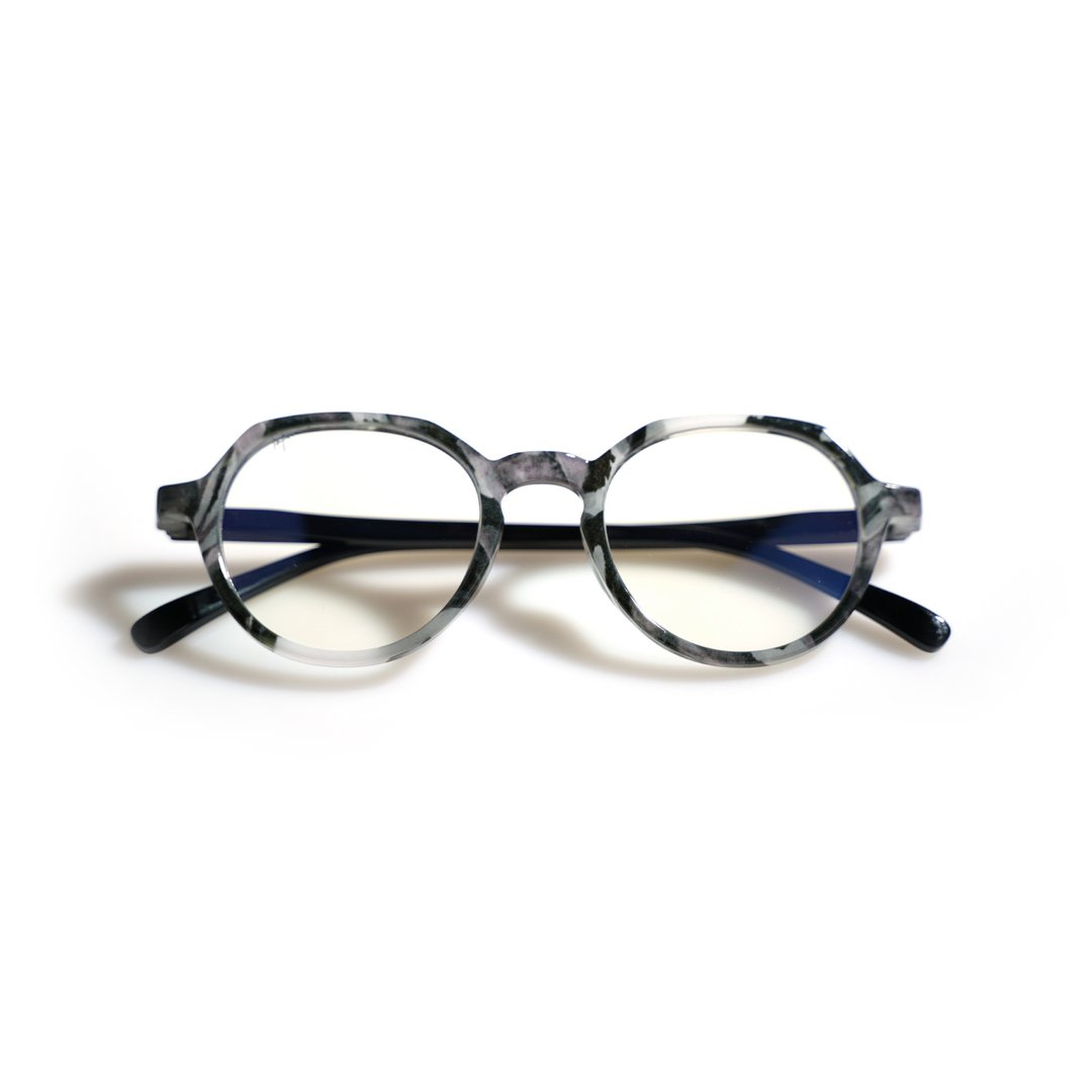 CROWN PANTO GLASSES 成人皇冠型抗蓝光眼镜 - 黑白班纹 - 眼镜/眼镜框 - 塑料 多色