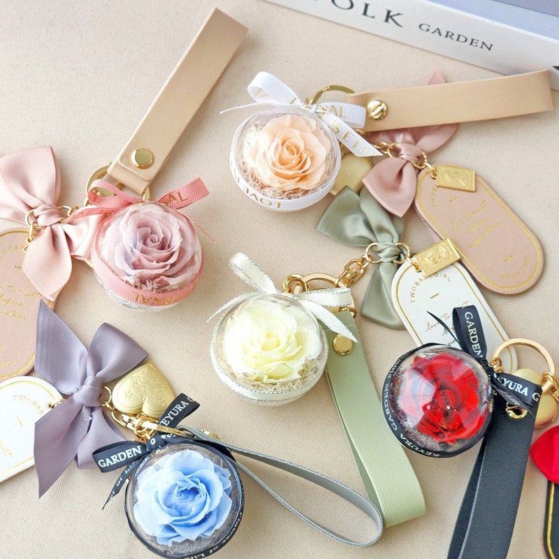 F08永生玫瑰钥匙圈 / 婚礼小物 - 干燥花/捧花 - 植物．花 