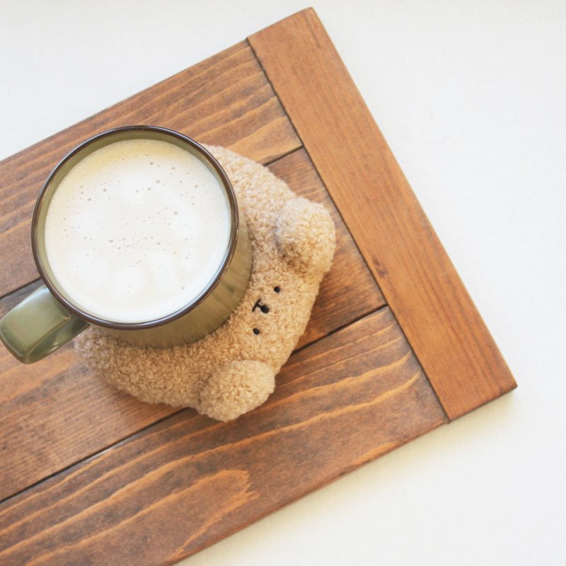 窥探甜甜圈形状的杯垫 - 杯垫 - 羊毛 咖啡色