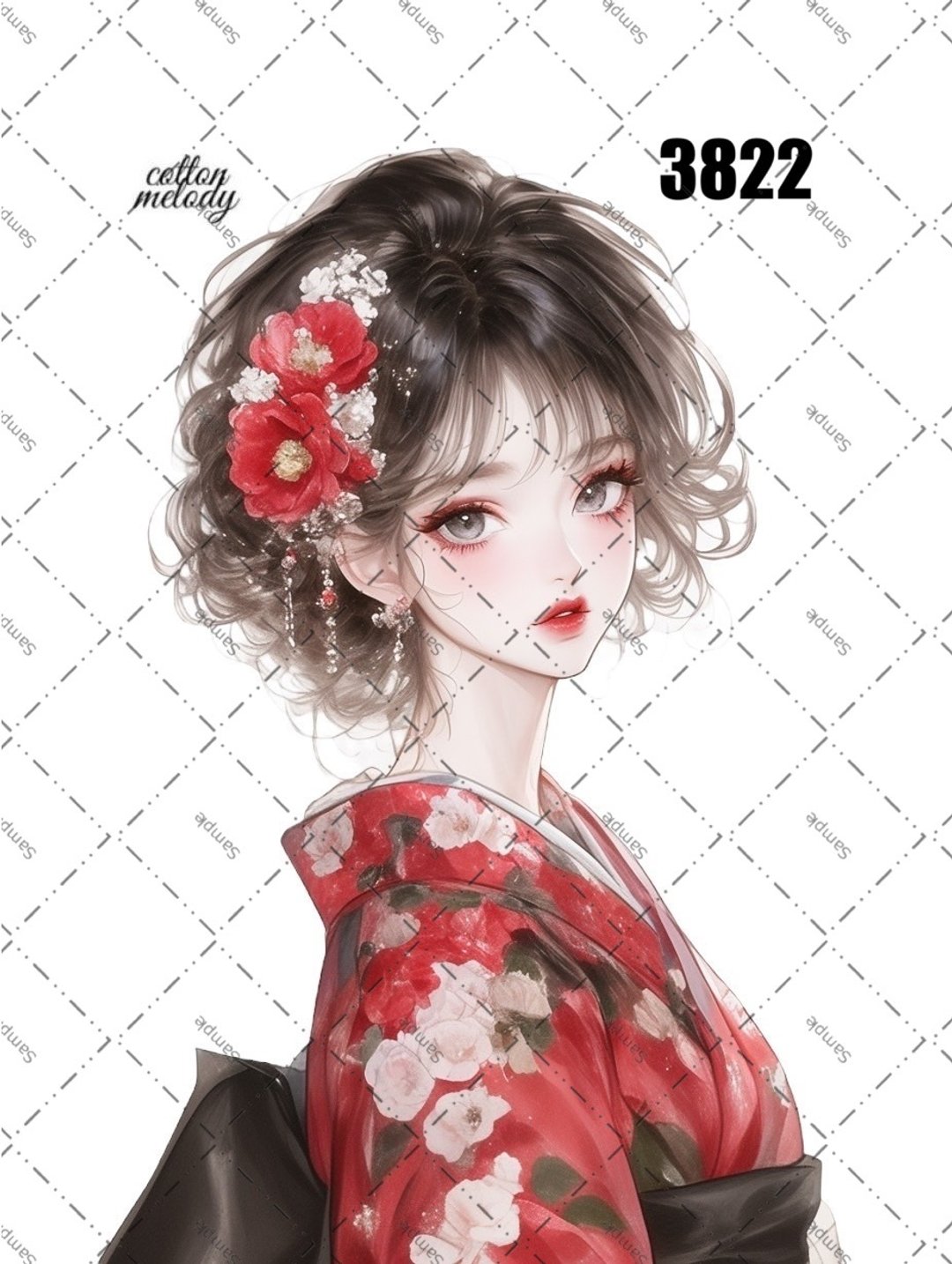 original sticker no.3822 人物贴纸 原创贴纸 原创人物贴纸 装饰贴纸 cotton melody - 贴纸 - 纸 