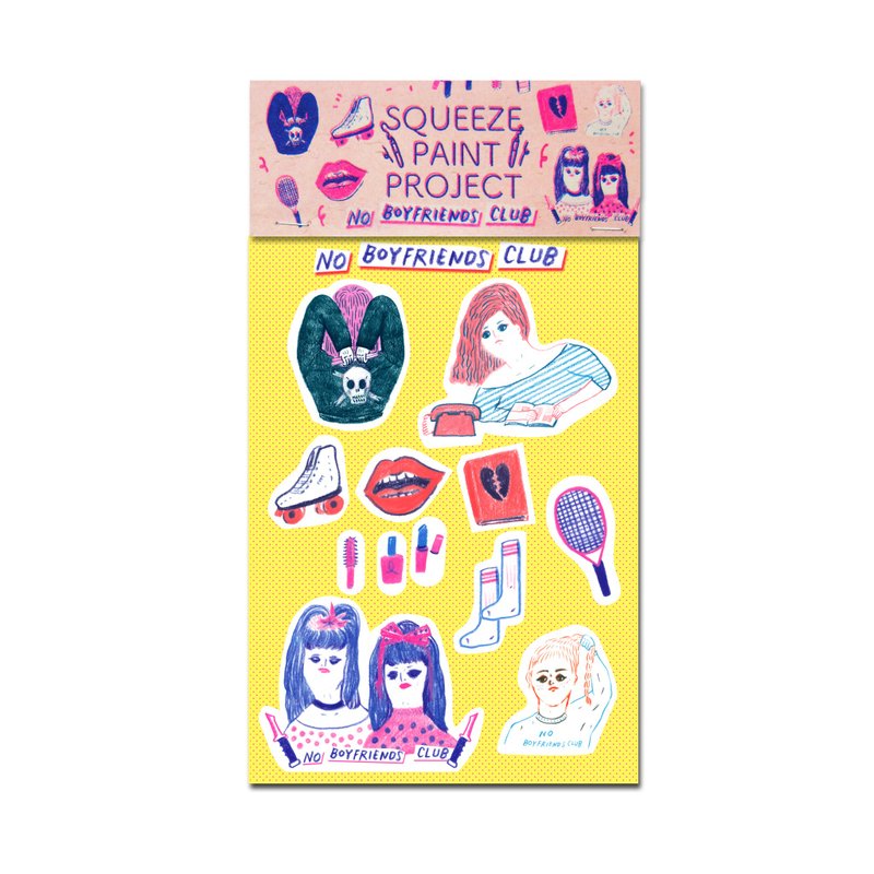 拒男友俱乐部 女孩贴纸 - 贴纸 - 纸 