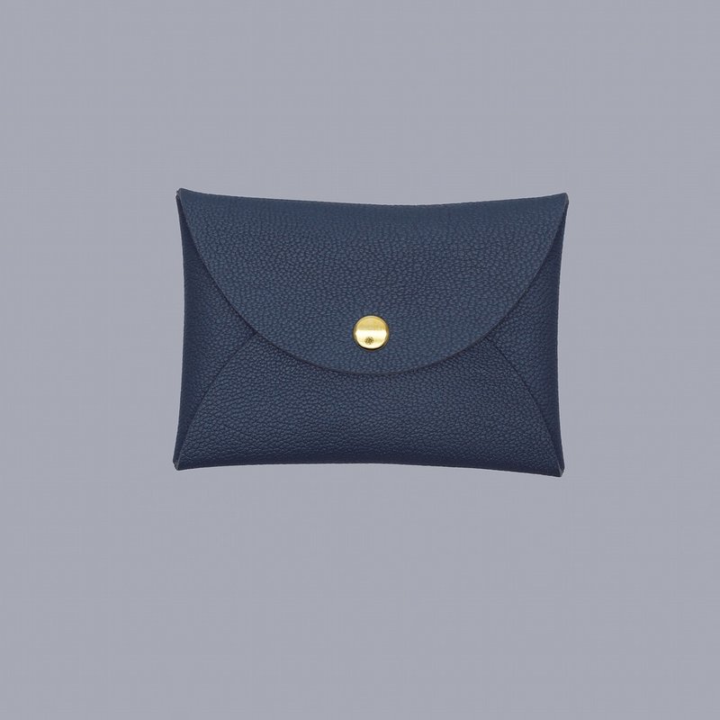 定制化礼物真皮革马卡龙深蓝色卡片套/钱包/card holder/cardcase - 名片夹/名片盒 - 真皮 蓝色