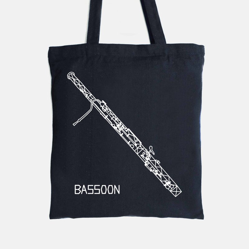 WD 乐器风格手提袋-低音管 经典/夜光 - 手提包/手提袋 - 棉．麻 黑色