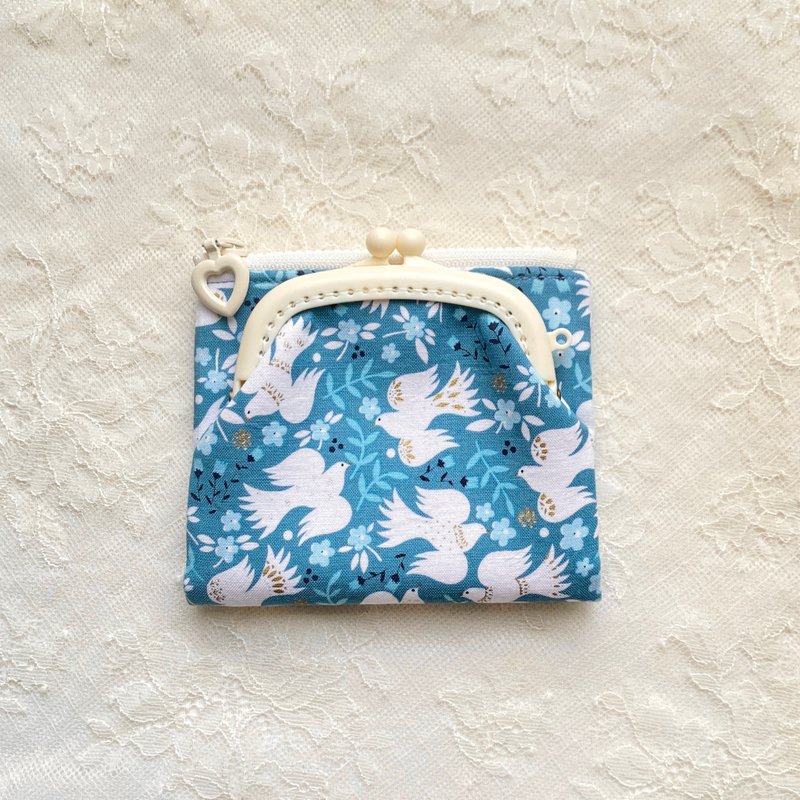 和平鸽的祝福口金拉链2用包升级版2.0 - 皮夹/钱包 - 棉．麻 