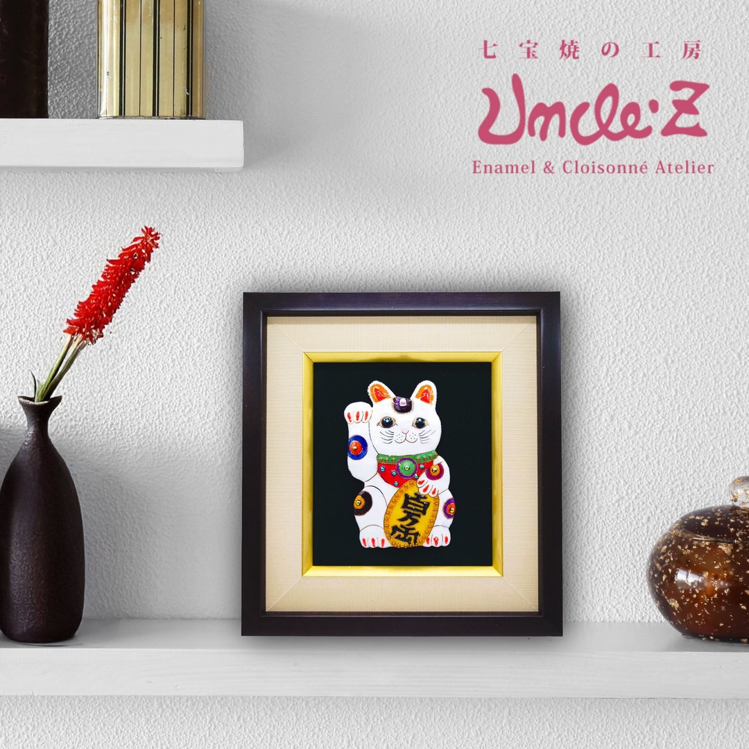 招福入厝——招财猫七宝烧艺术画框 - 摆饰 - 其他金属 白色