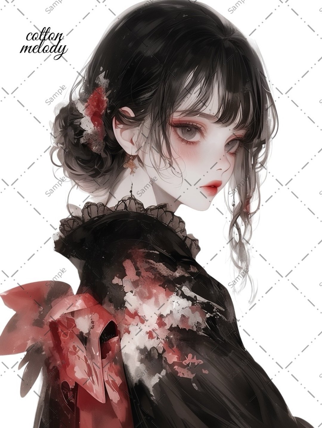 original sticker no.840 人物贴纸 原创贴纸 人物插画贴纸 女孩贴纸 原创人物贴纸 - 贴纸 - 纸 