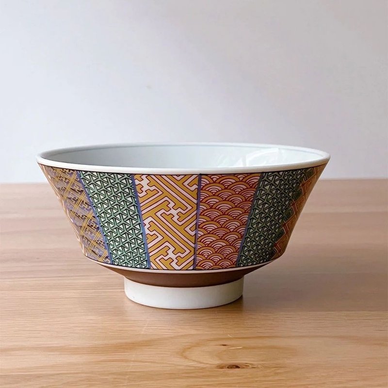 染锦祥瑞面碗 /美浓烧/井饭碗 - 碗 - 瓷 多色