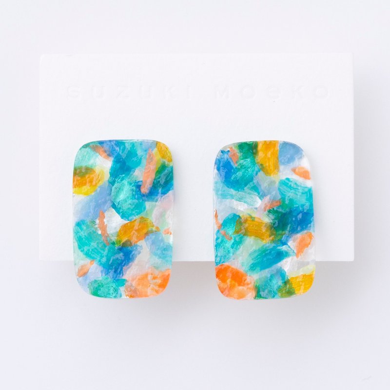 耳环 - 耳环/耳夹 - 压克力 蓝色