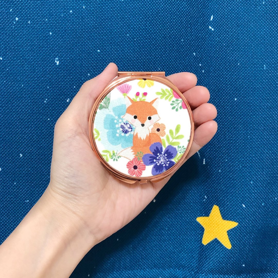 花丛小狐狸/玫瑰金。分格收纳盒.可拆式随身药盒。耳环饰品收纳盒 - 收纳用品 - 棉 橘色