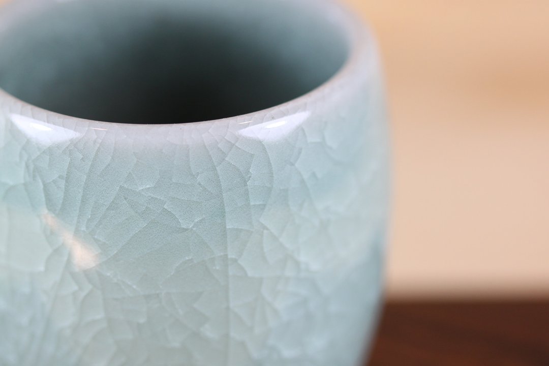 【沐春生活】140ml 哥窑 冰裂釉 日式手工茶杯 名家叶敏祥手作 - 茶具/茶杯 - 瓷 