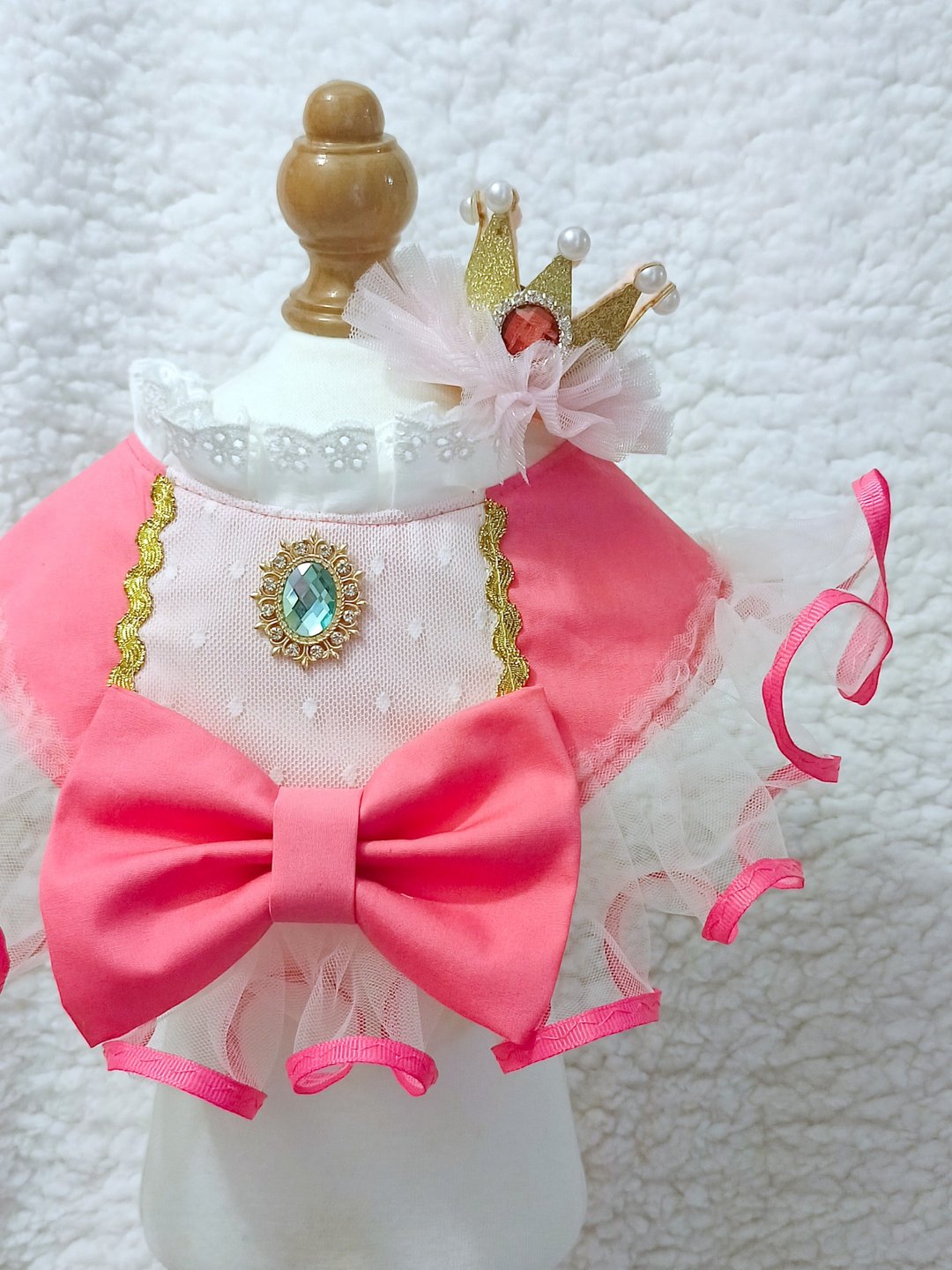 Princess Peach 碧姬公主 造型颈饰 宠物 围巾 猫犬 狗狗 - 衣/帽 - 棉 粉红色