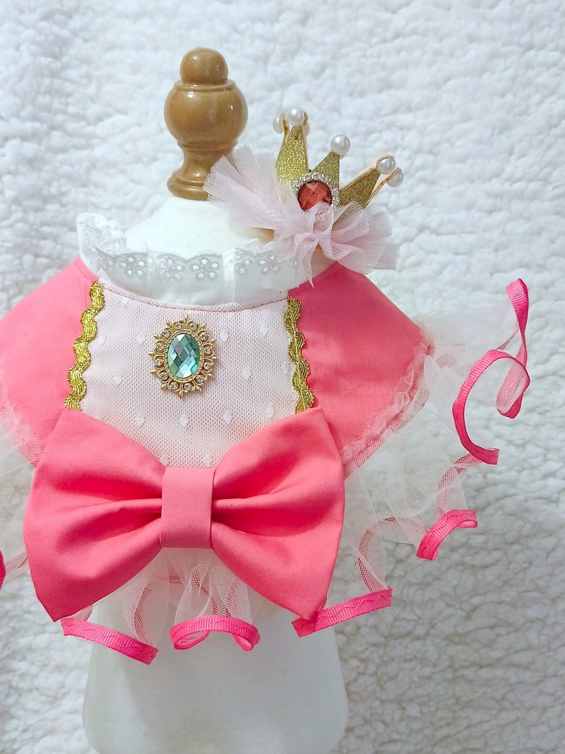 Princess Peach 碧姬公主 造型颈饰 宠物 围巾 猫犬 狗狗 - 衣/帽 - 棉．麻 粉红色