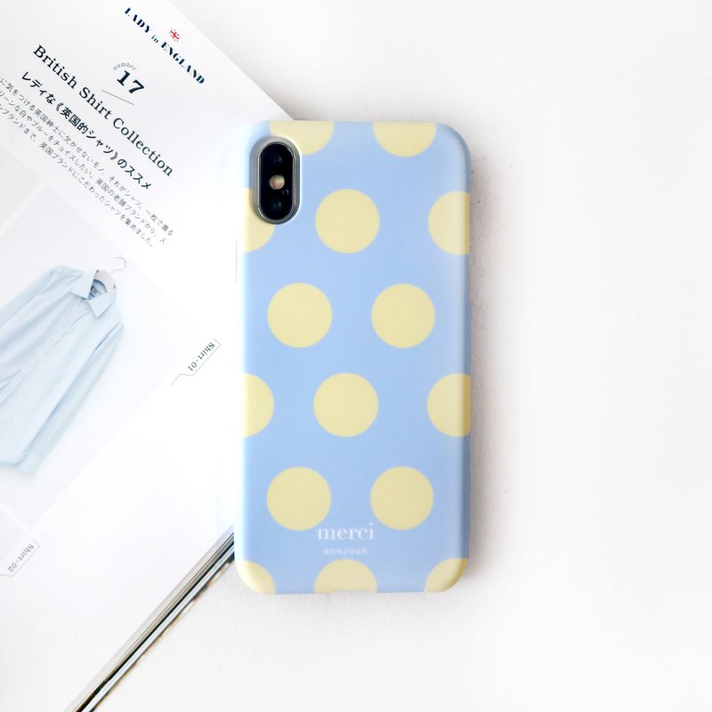 水蓝鹅黄圆点手机壳 - 手机壳/手机套 - 塑料 多色
