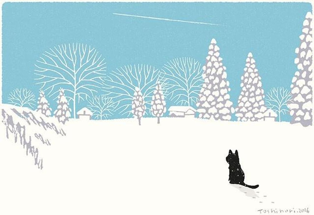 Tabineko illustration print (A3 size) |. 01 winter of contrails | Posters - 海报/装饰画/版画 - 纸 蓝色