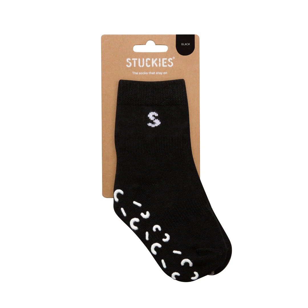 Stuckies - 婴儿防滑袜 - Black - 婴儿袜子 - 棉 