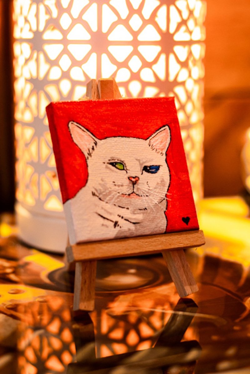 Mini acrylic painting Customized Gift Christmas Gift Wrapping - 画框/相框 - 亚麻 