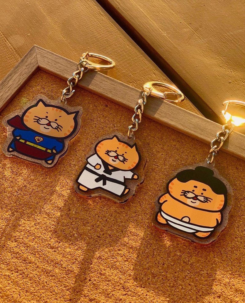 PON PON能量小英雄压克力钥匙圈(双面透明款) - 吊饰 - 其他材质 橘色