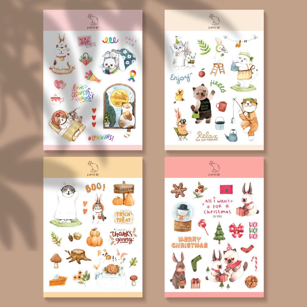 4 themes Sticker set for Year of The Rabbit 2023 - 贴纸 - 纸 多色