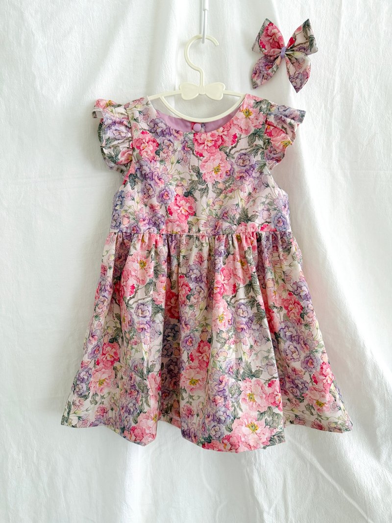 森林小裁缝 浪漫花语小洋装 手作童装 100cm - 童装裙 - 棉．麻 多色