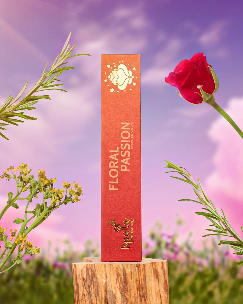 Ispalla Floral Passion 花漾 复方线香 10支 秘鲁圣木线香 - 香薰/精油/线香 - 其他材质 红色
