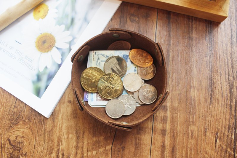 桌面收纳盒 钥匙 杂物 首饰 置物盒 收纳盘 置物盘 托盘 玄关 16S - 收纳用品 - 真皮 灰色