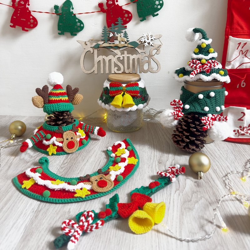 圣诞系列 | 圣诞领巾头饰| 宠物领巾 狗猫领巾 宠物圣诞帽 - 其他 - 棉．麻 