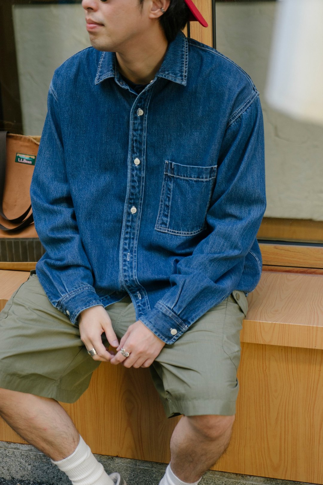 Denim Shirts 城市男孩洗水复古长袖牛仔衬衫 重磅面料工装宽松 - 男装衬衫 - 棉 蓝色