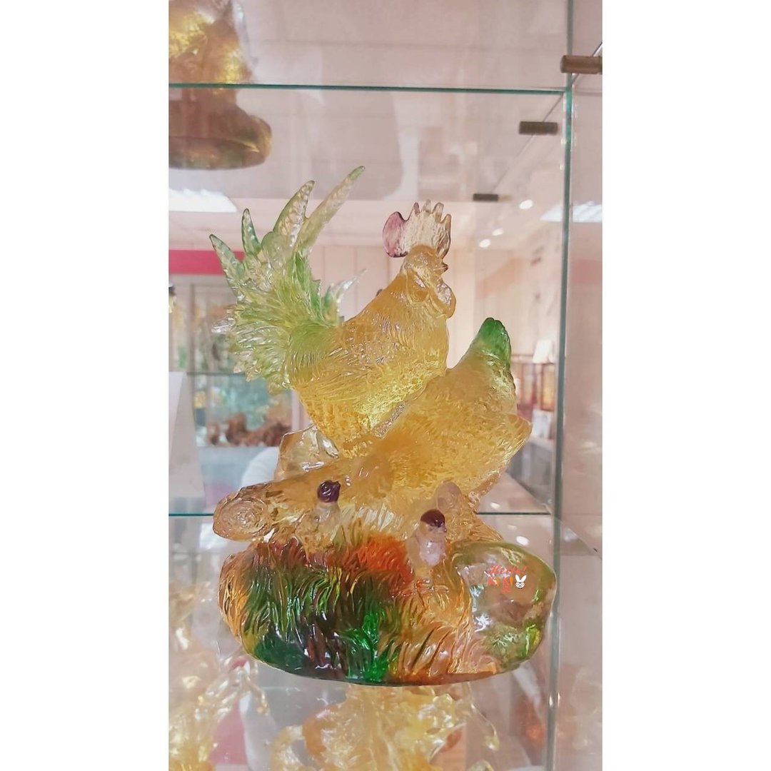 琉璃 起家鸡 一鸣惊人 新居落成礼物 新婚礼物 开幕送礼 升迁送礼 - 其他 - 其他材质 金色