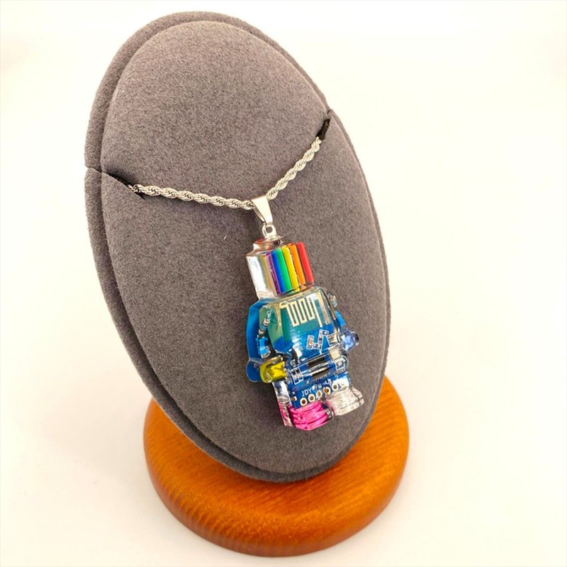 人 原创手作品 彩虹乐高机器 手工项链 艺术  精品 吊坠 配件 - 项链 - 树脂 多色