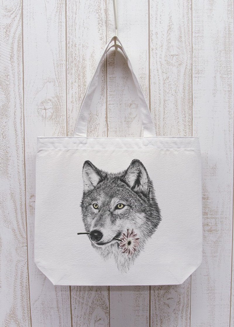 ronronWOLF Here you go Outing Tote Natural / R027-BT-NA - 其他 - 棉．麻 白色