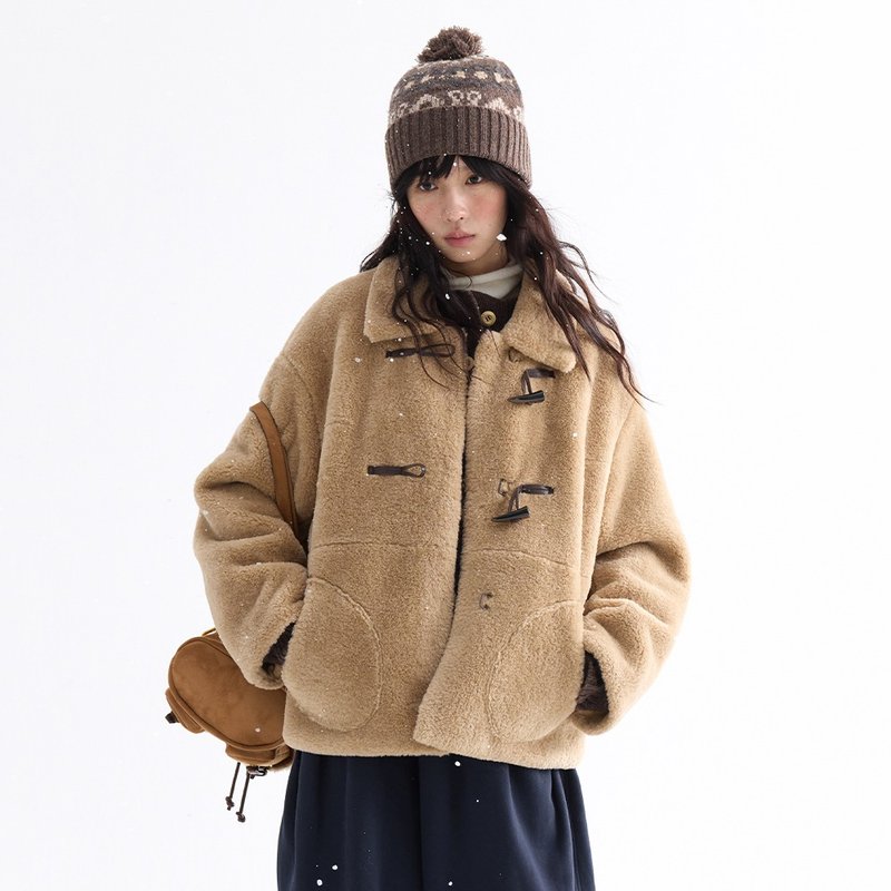 翻领羊羔毛外套|外套|两色|冬款|Sora-2017 - 女装休闲/机能外套 - 聚酯纤维 多色