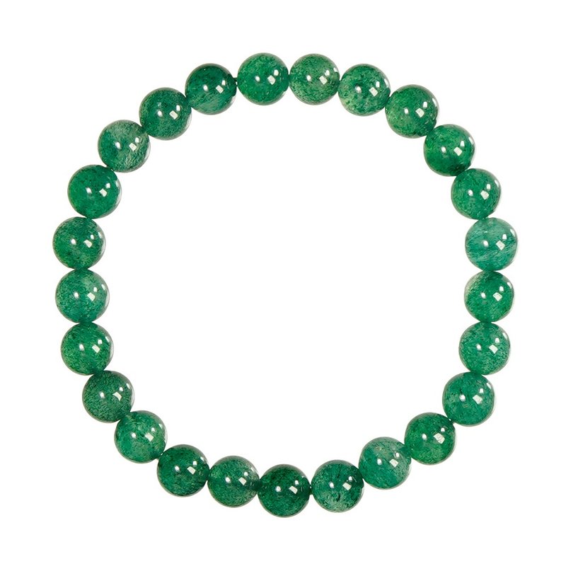 【正佳珠宝】绿草莓晶 高品净透绿草莓籽 7.4-7.8mm 绿草莓晶手珠 - 手链/手环 - 半宝石 多色