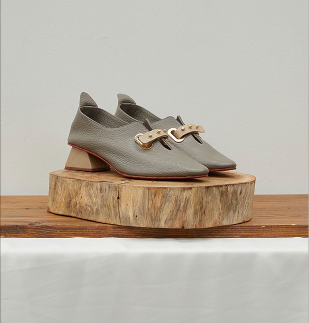 2.3 THE VOYAGE HEEL / TAUPE - 女款休闲鞋 - 真皮 灰色