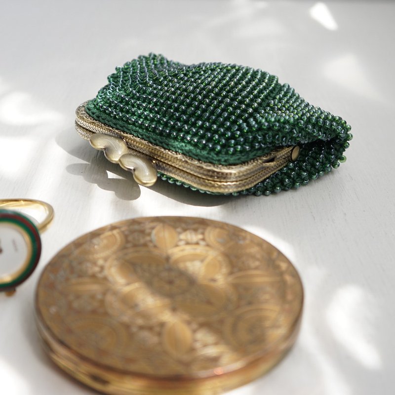 Ba-ba 手工 串珠钩针方形小包 No.2142 - 化妆包/杂物包 - 其他材质 绿色