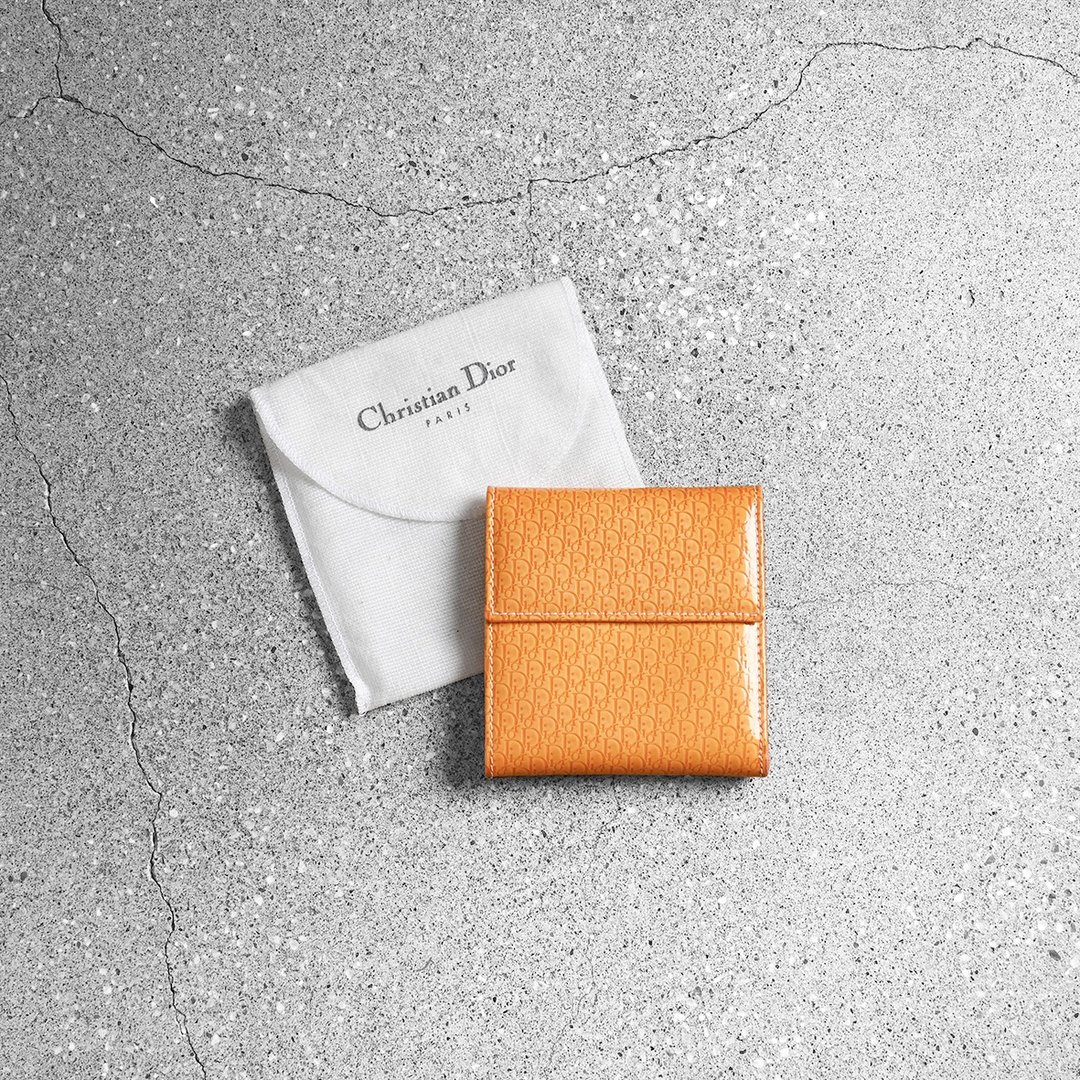 Christian Dior 古董中夹 / 古董皮夹、古董精品、二手精品 - 皮夹/钱包 - 真皮 橘色