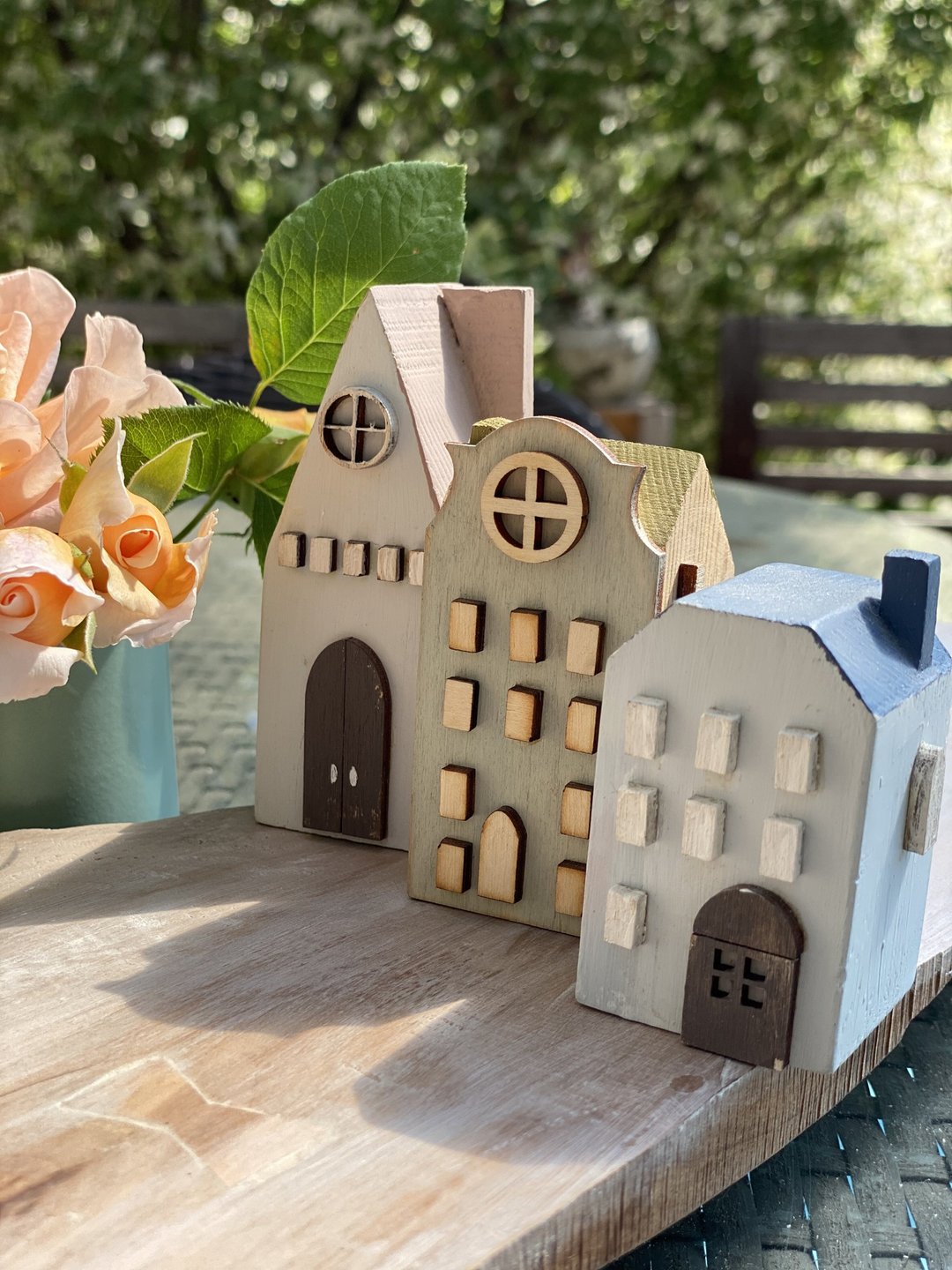 DIY Craft Kits for Adults, Miniature Village Set of 12 Craft, Small Wooden House - 插画/绘画/写字 - 木头 咖啡色