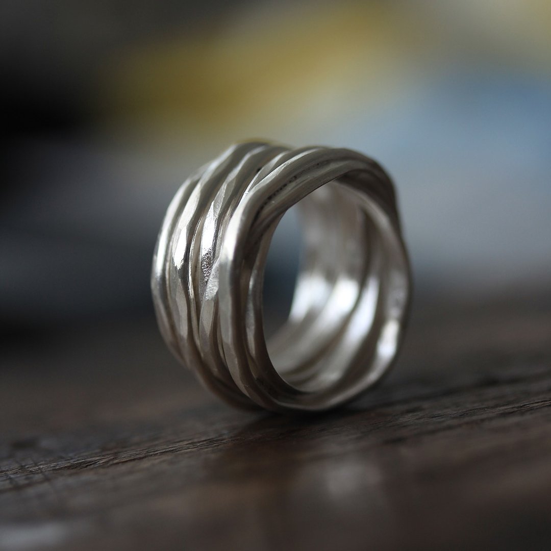 Handmade Wraparound Silver Wire ring (R0049) - 戒指 - 银 银色