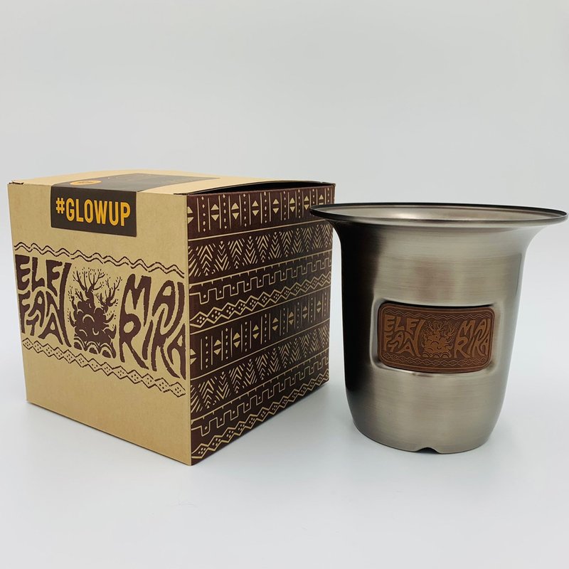 E.M大象的足迹单入(铁) 金属盆 块根龙舌兰仙人掌多肉植物钵 - 植栽/盆栽 - 其他金属 灰色